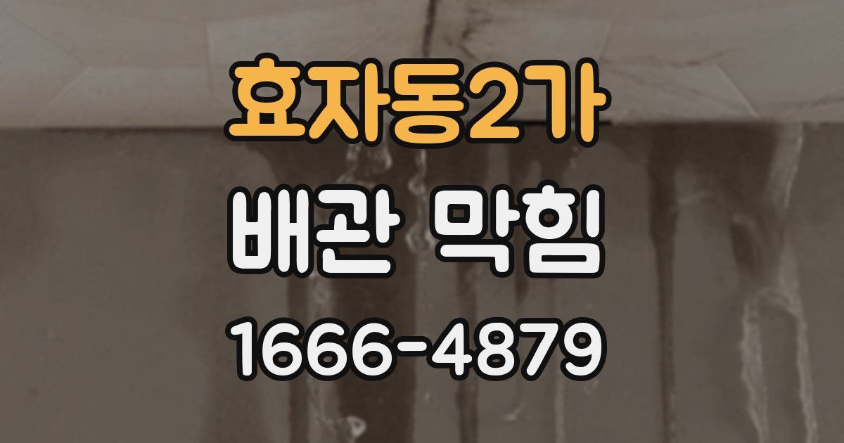 효자동2가 배관 막힘