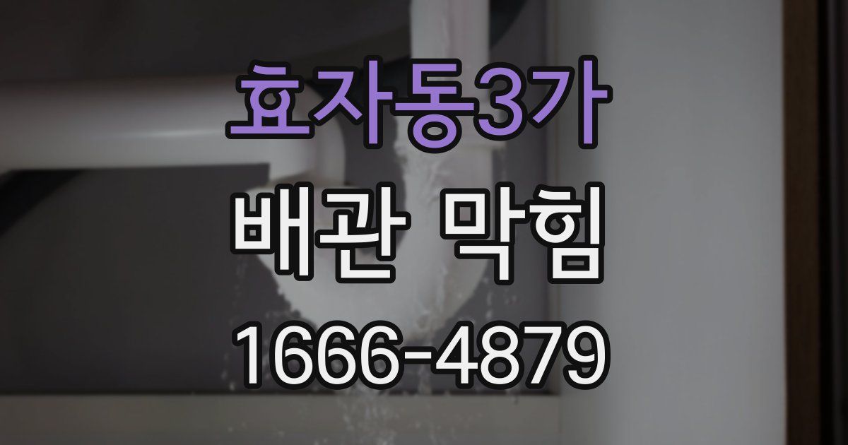 효자동3가 배관 막힘