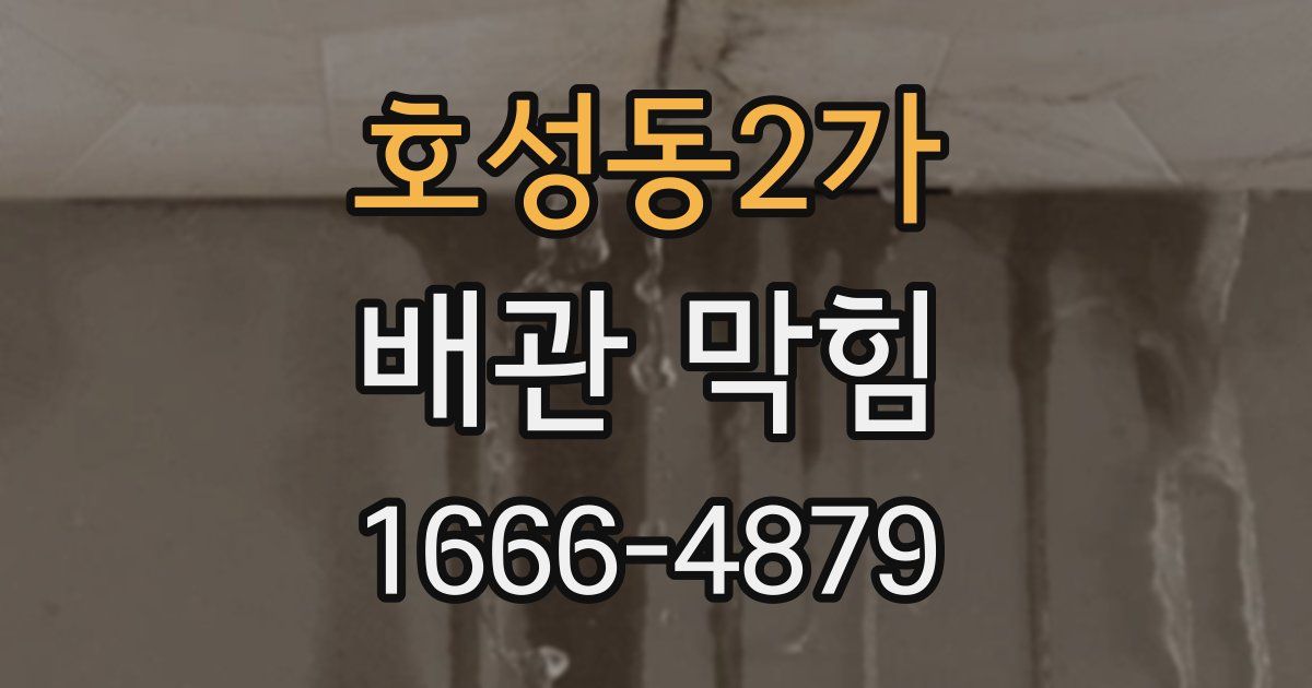 호성동2가 배관 막힘