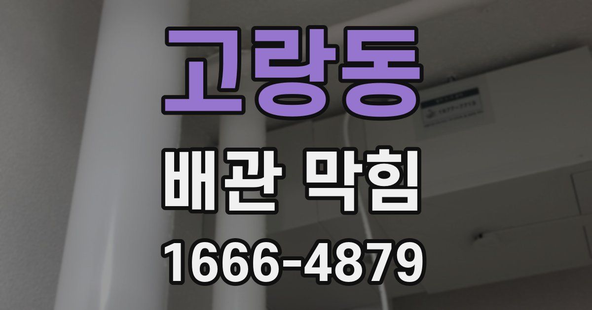 고랑동 배관 막힘