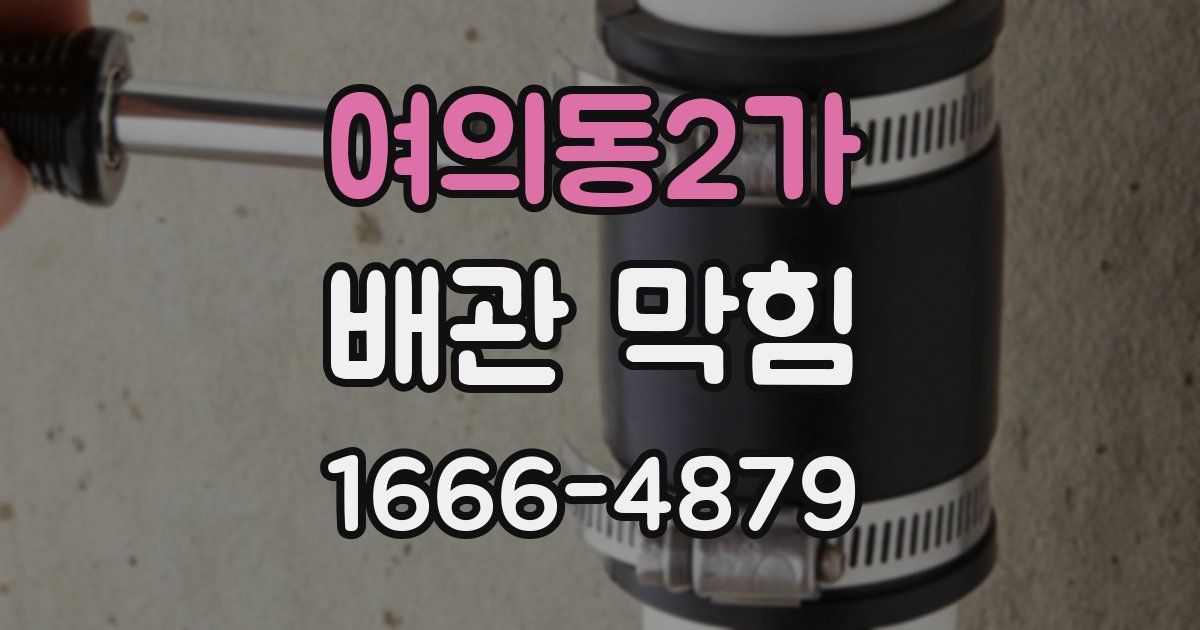 여의동2가 배관 막힘