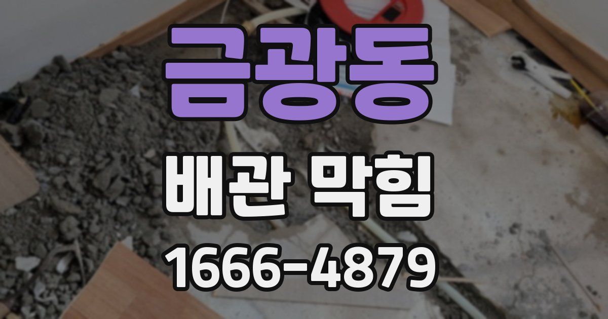 금광동 배관 막힘