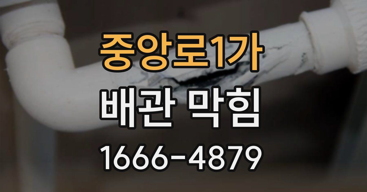 중앙로1가 배관 막힘