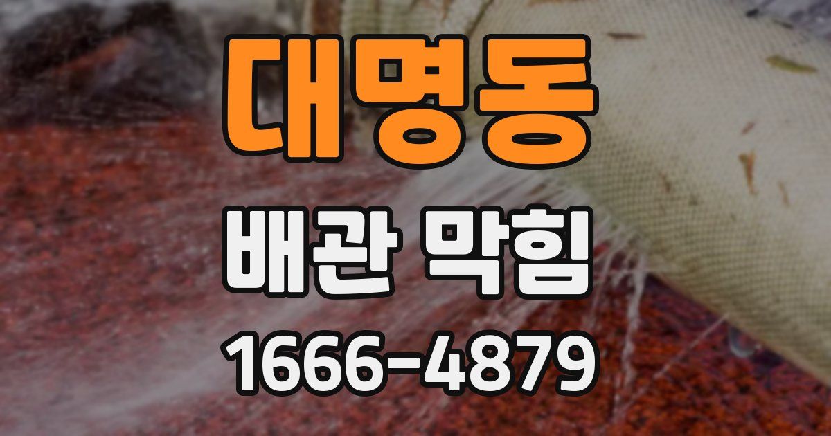 대명동 배관 막힘