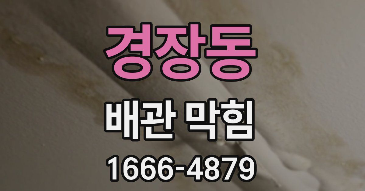 경장동 배관 막힘