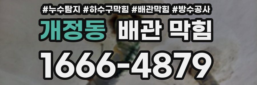 개정동 배관 막힘