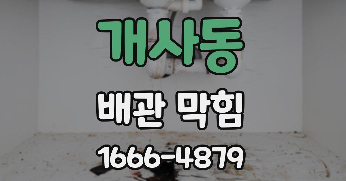 개사동 배관 막힘