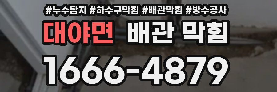 대야면 배관 막힘