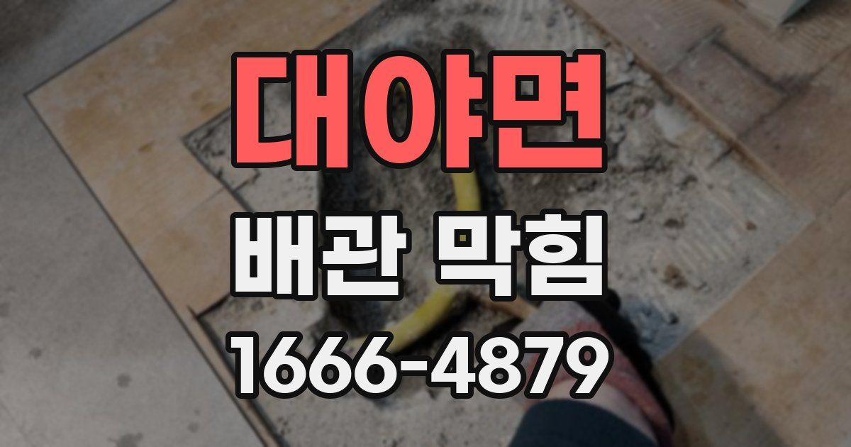 대야면 배관 막힘