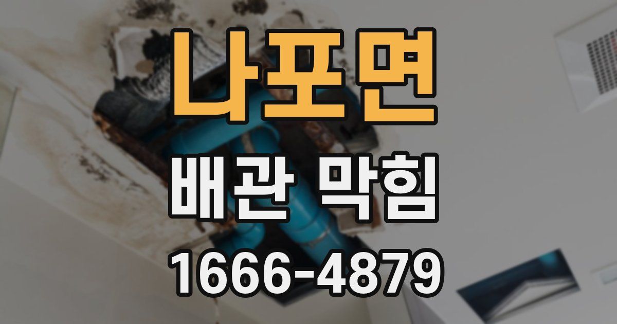 나포면 배관 막힘