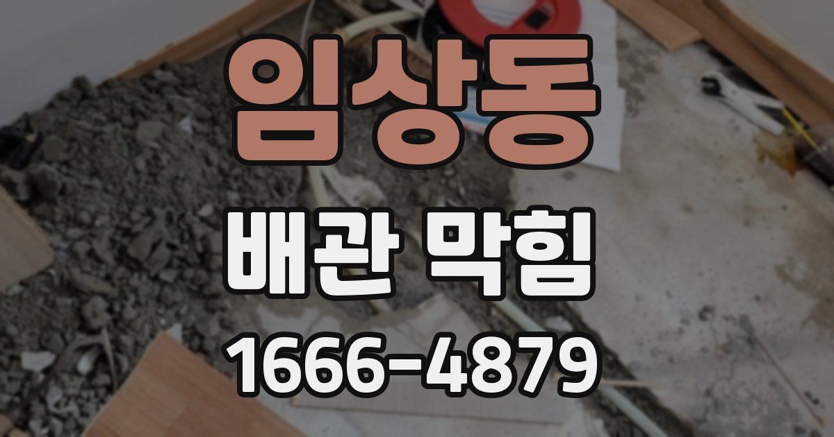임상동 배관 막힘