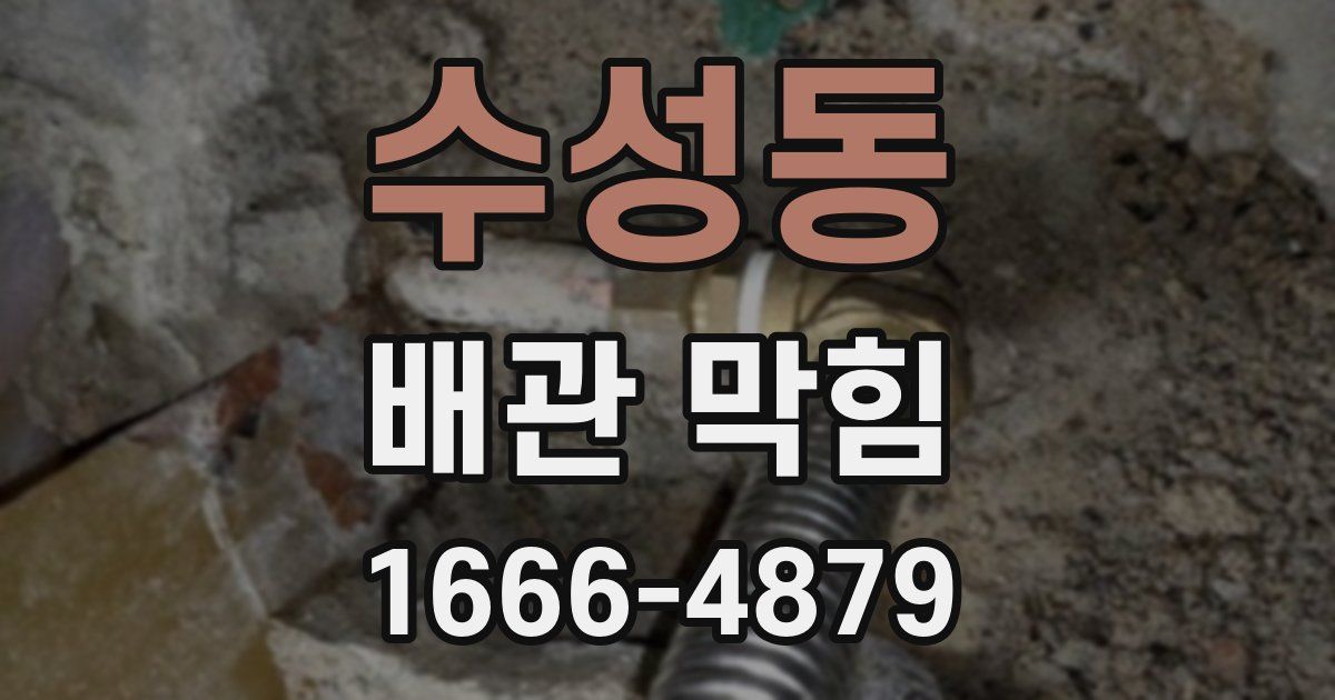 수성동 배관 막힘