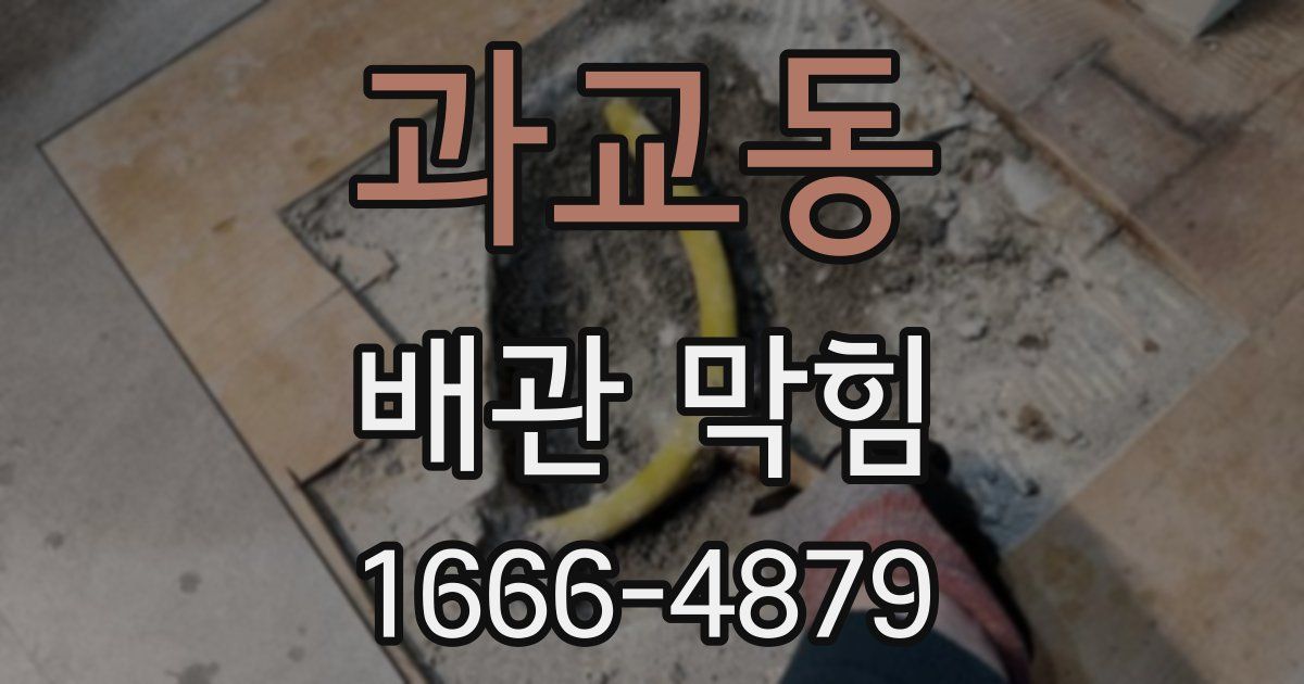 과교동 배관 막힘
