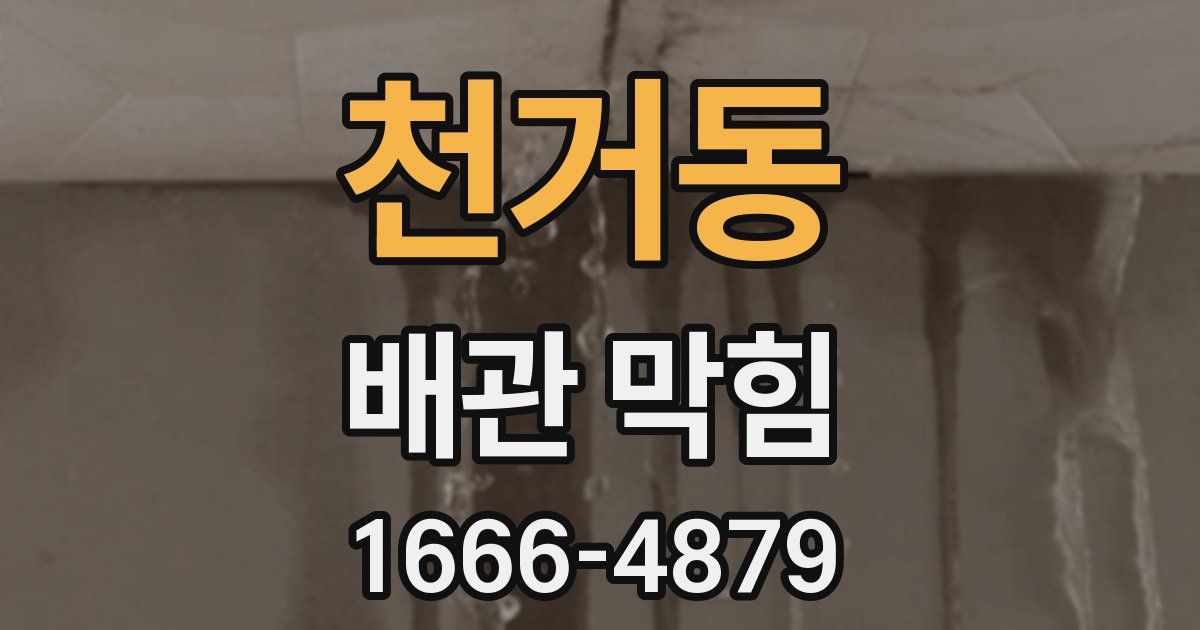 천거동 배관 막힘