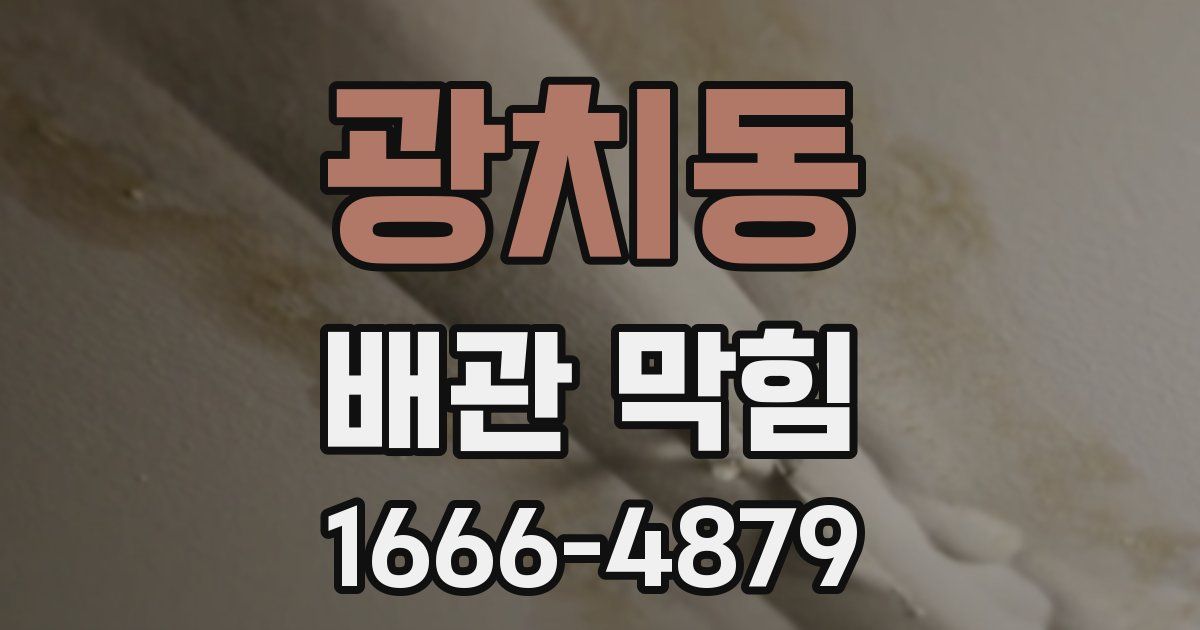 광치동 배관 막힘
