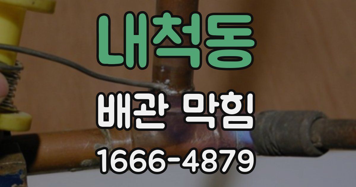 내척동 배관 막힘