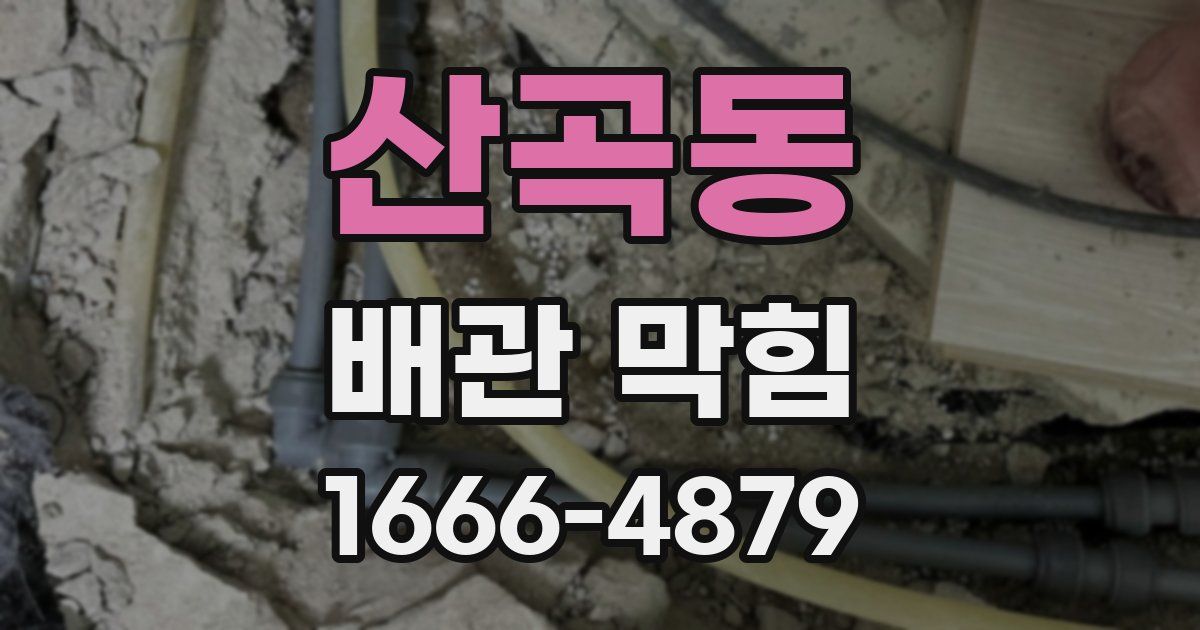 산곡동 배관 막힘