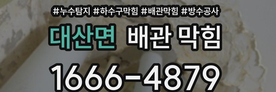 대산면 배관 막힘