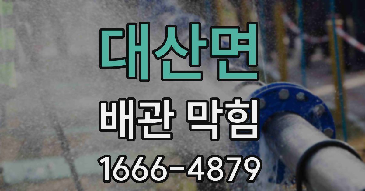 대산면 배관 막힘