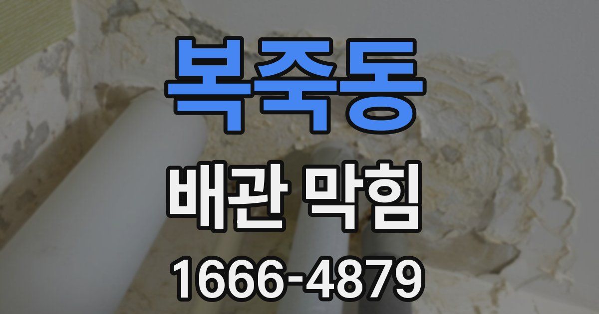 복죽동 배관 막힘