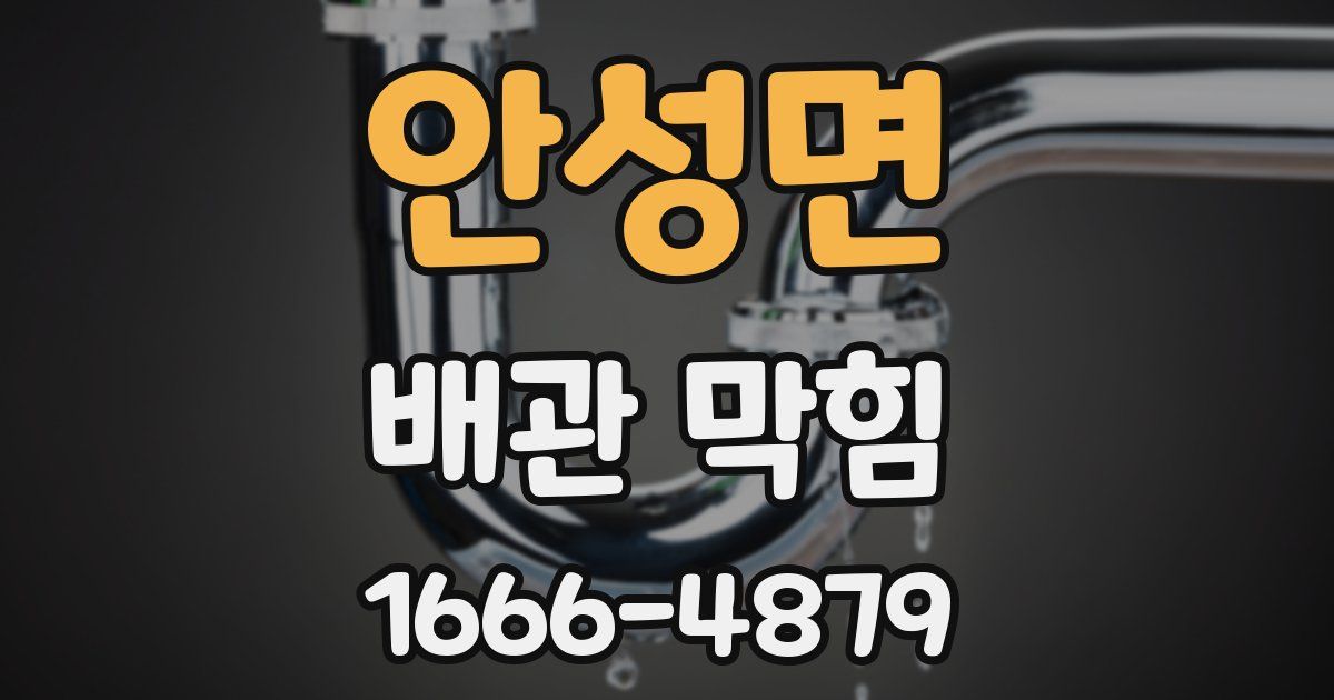 안성면 배관 막힘