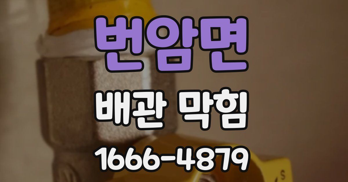 번암면 배관 막힘