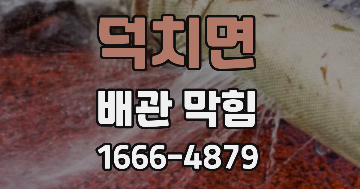 덕치면 배관 막힘