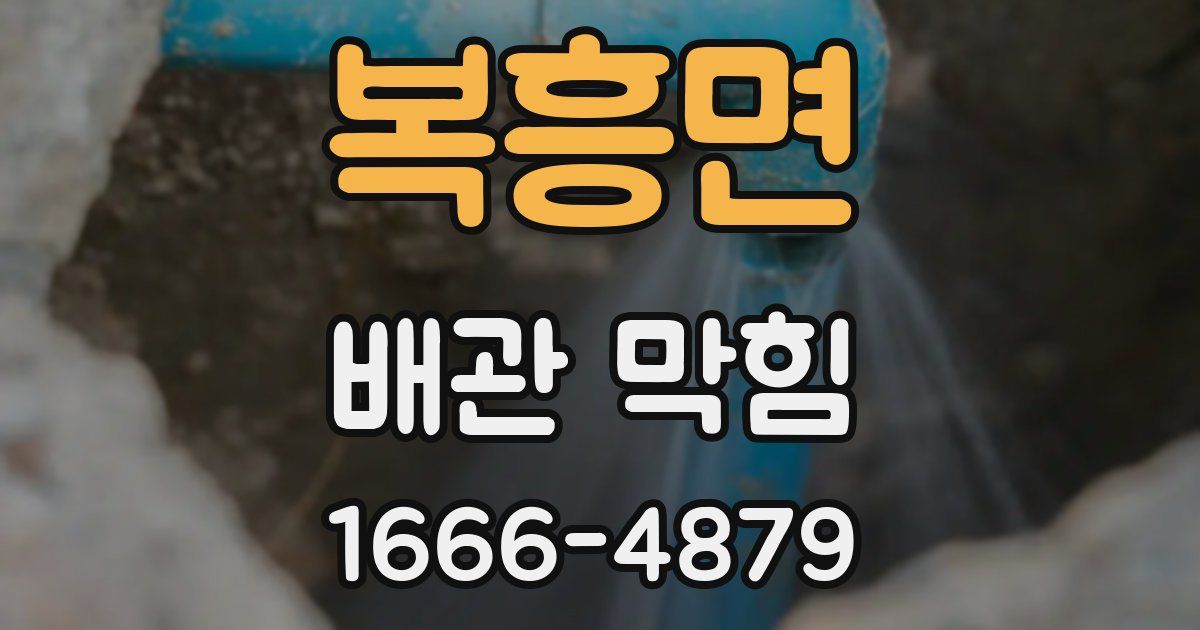 복흥면 배관 막힘