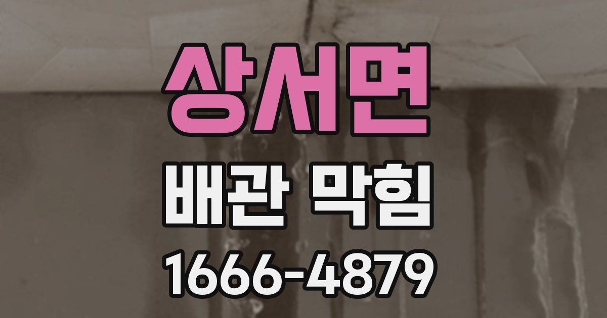상서면 배관 막힘