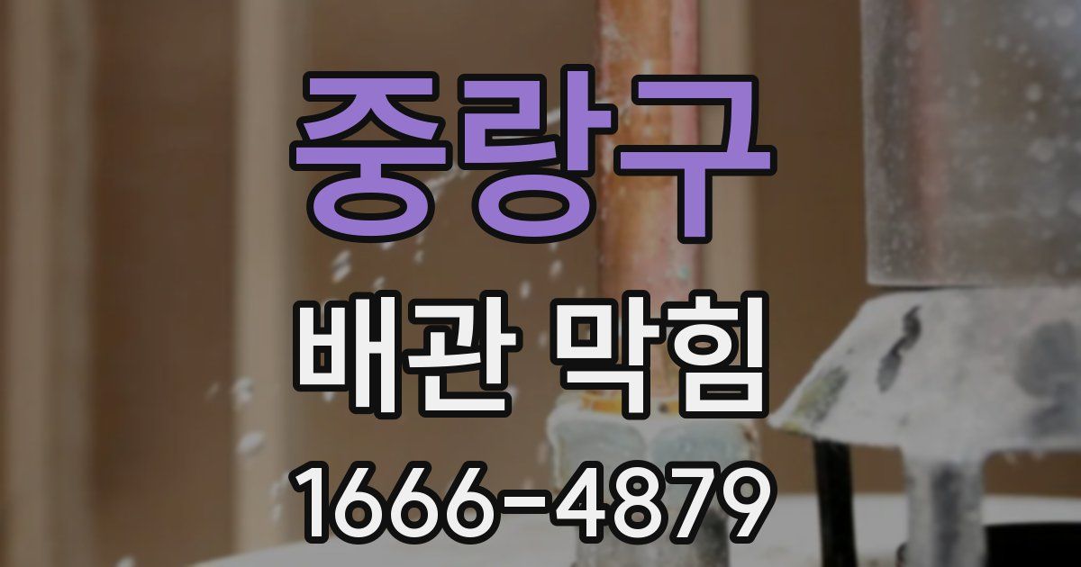 중랑구 배관 막힘