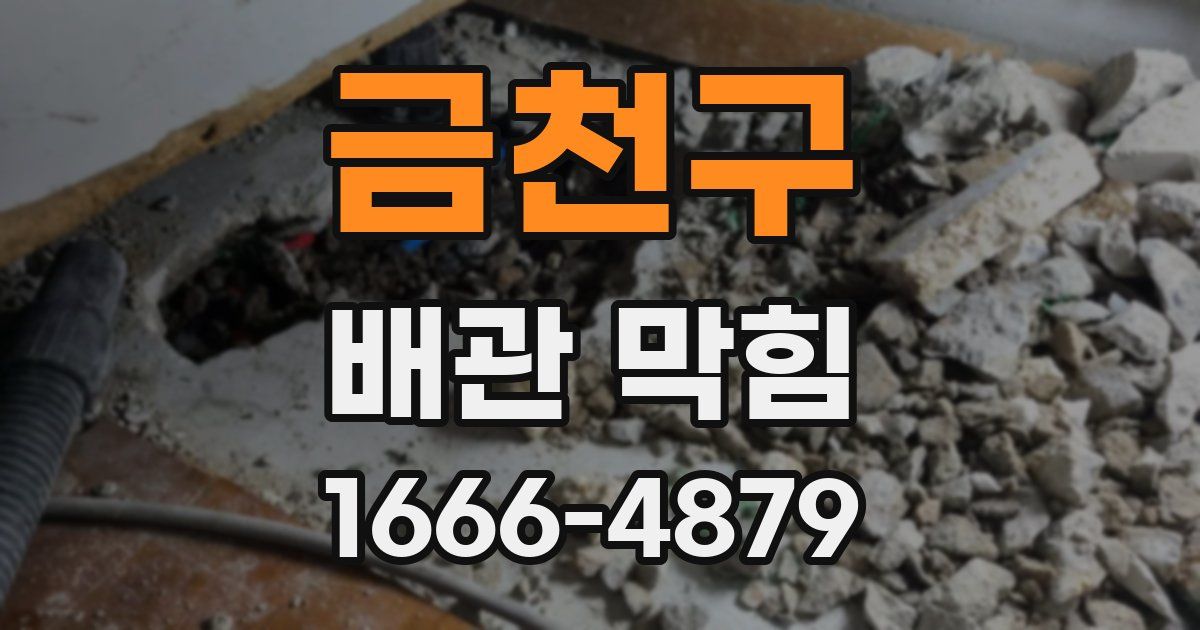 금천구 배관 막힘