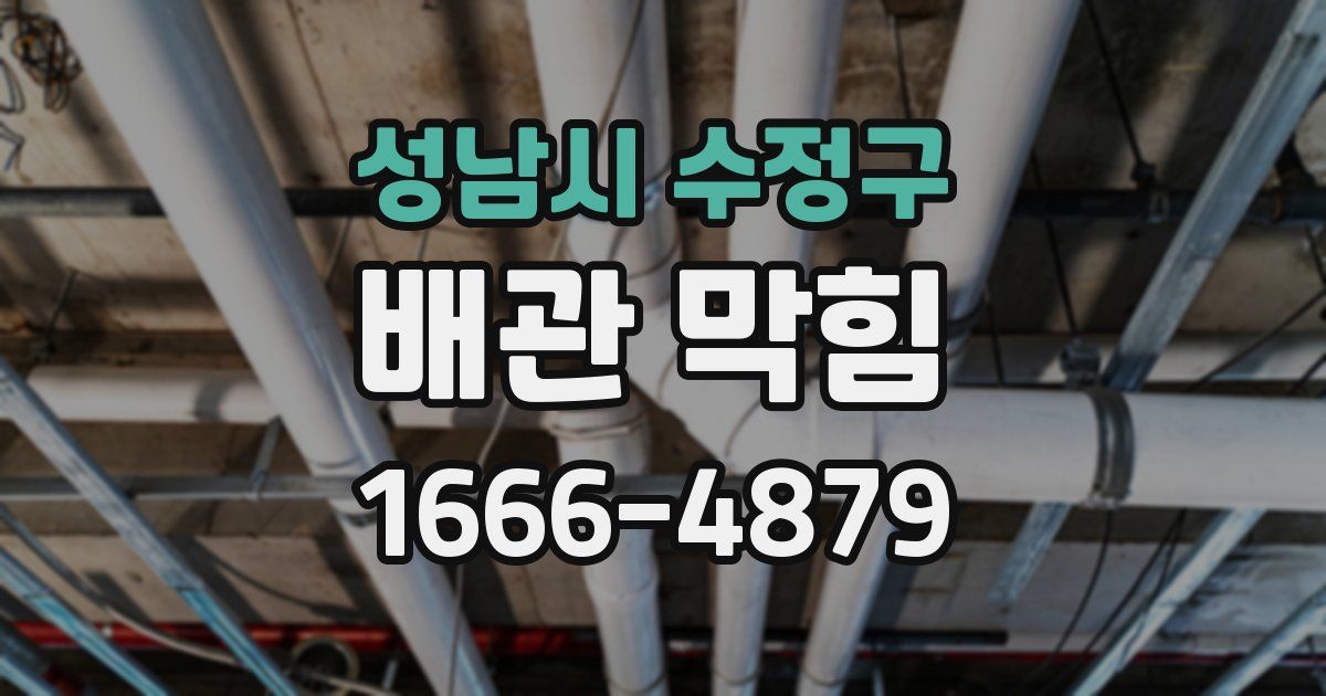성남시 수정구 배관 막힘