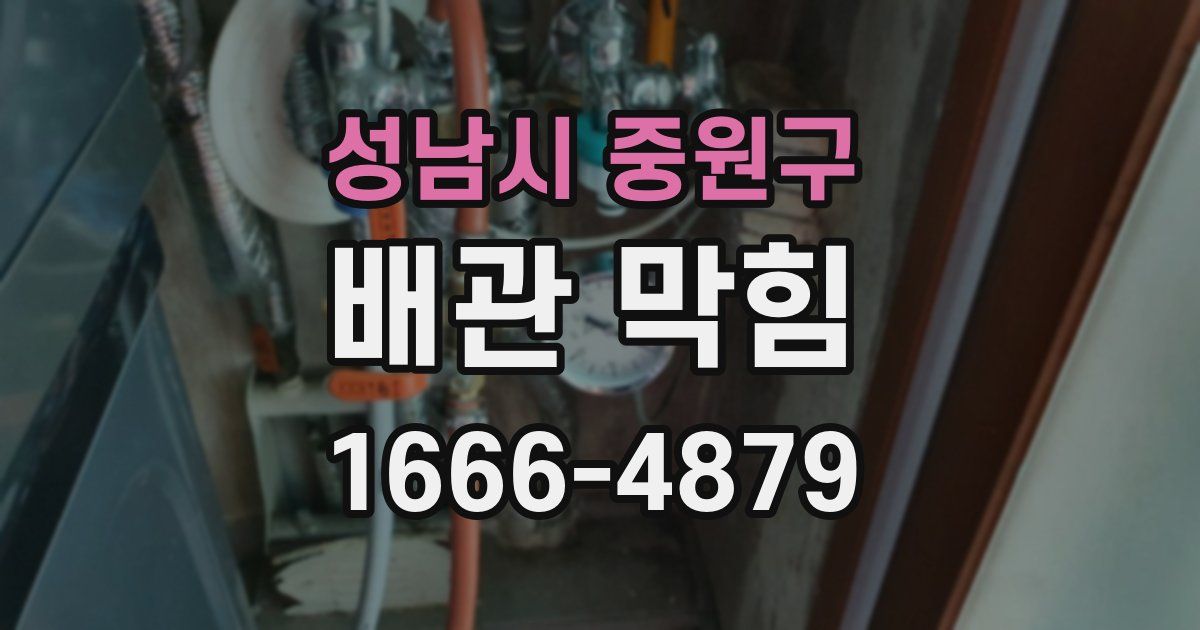 성남시 중원구 배관 막힘