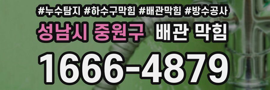성남시 중원구 배관 막힘