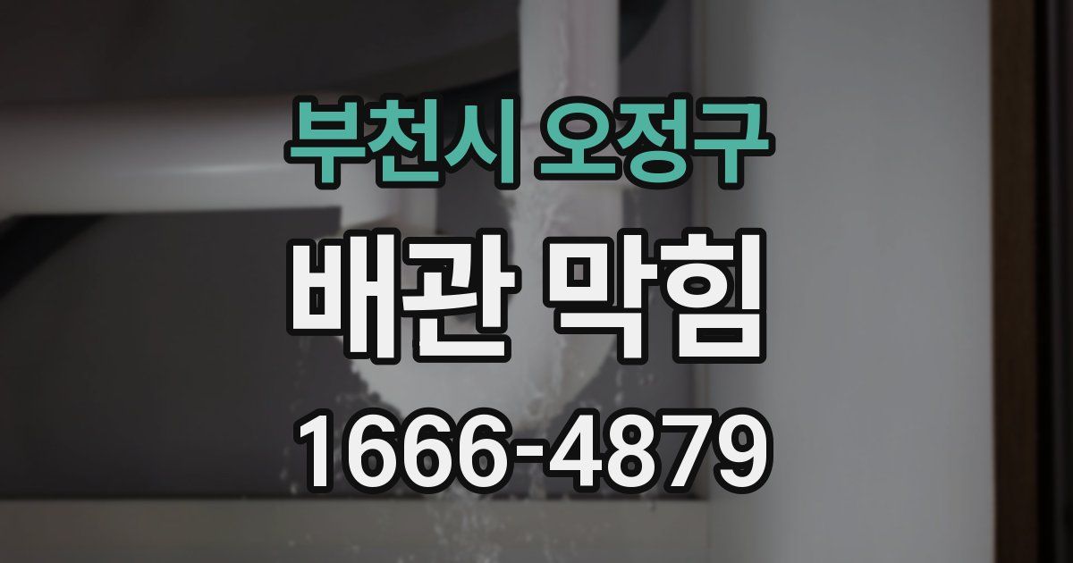 부천시 오정구 배관 막힘
