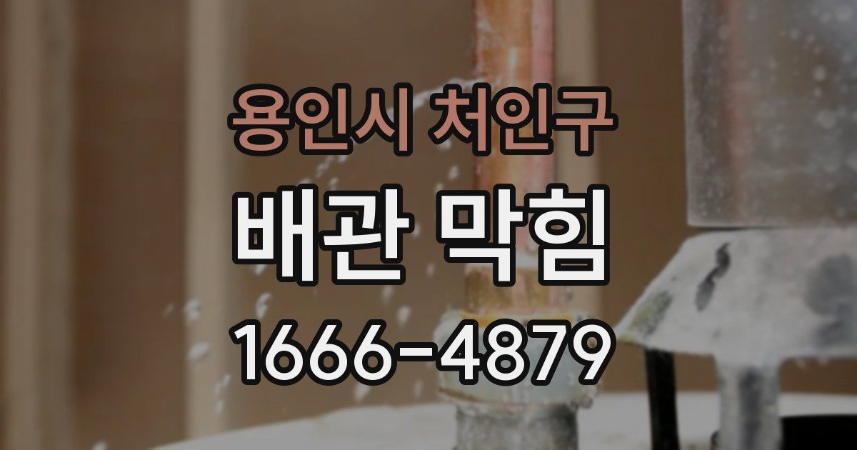 용인시 처인구 배관 막힘