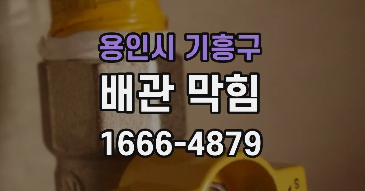 용인시 기흥구 배관 막힘