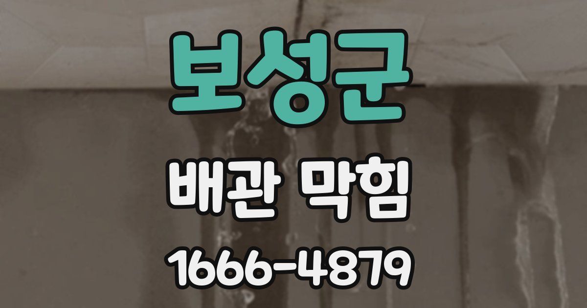 보성군 배관 막힘