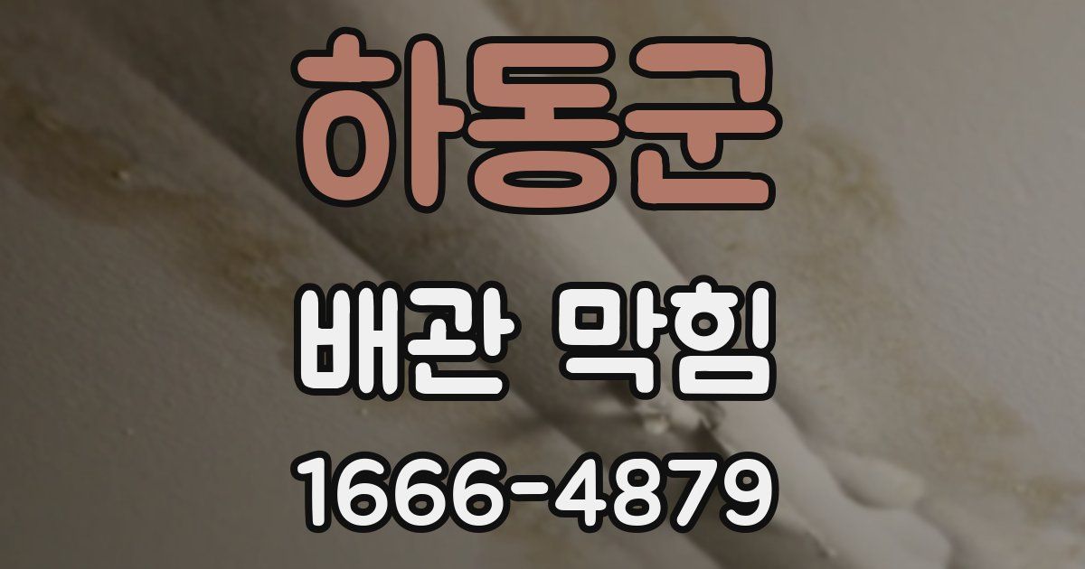 하동군 배관 막힘