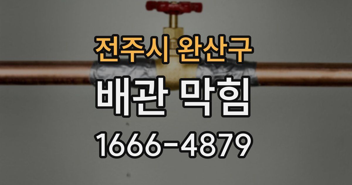전주시 완산구 배관 막힘
