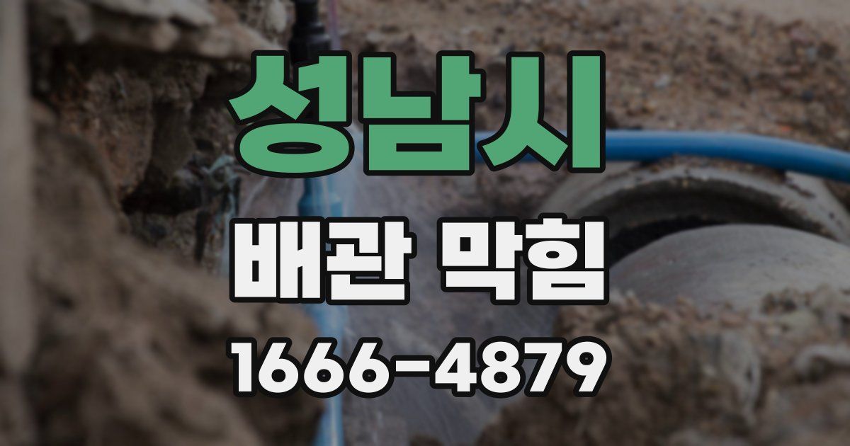 성남시 배관 막힘