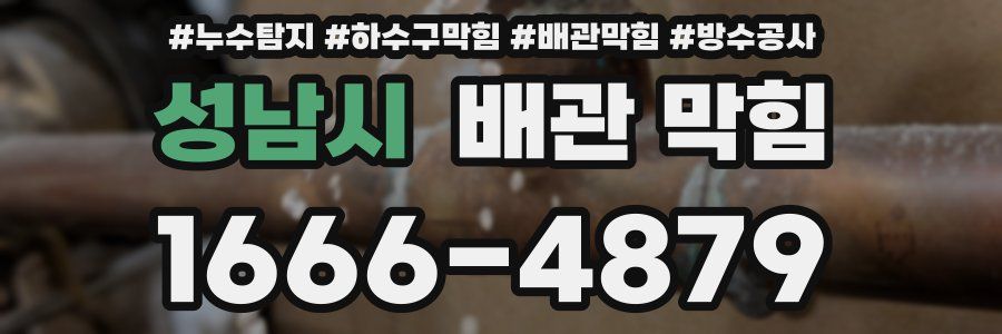 성남시 배관 막힘