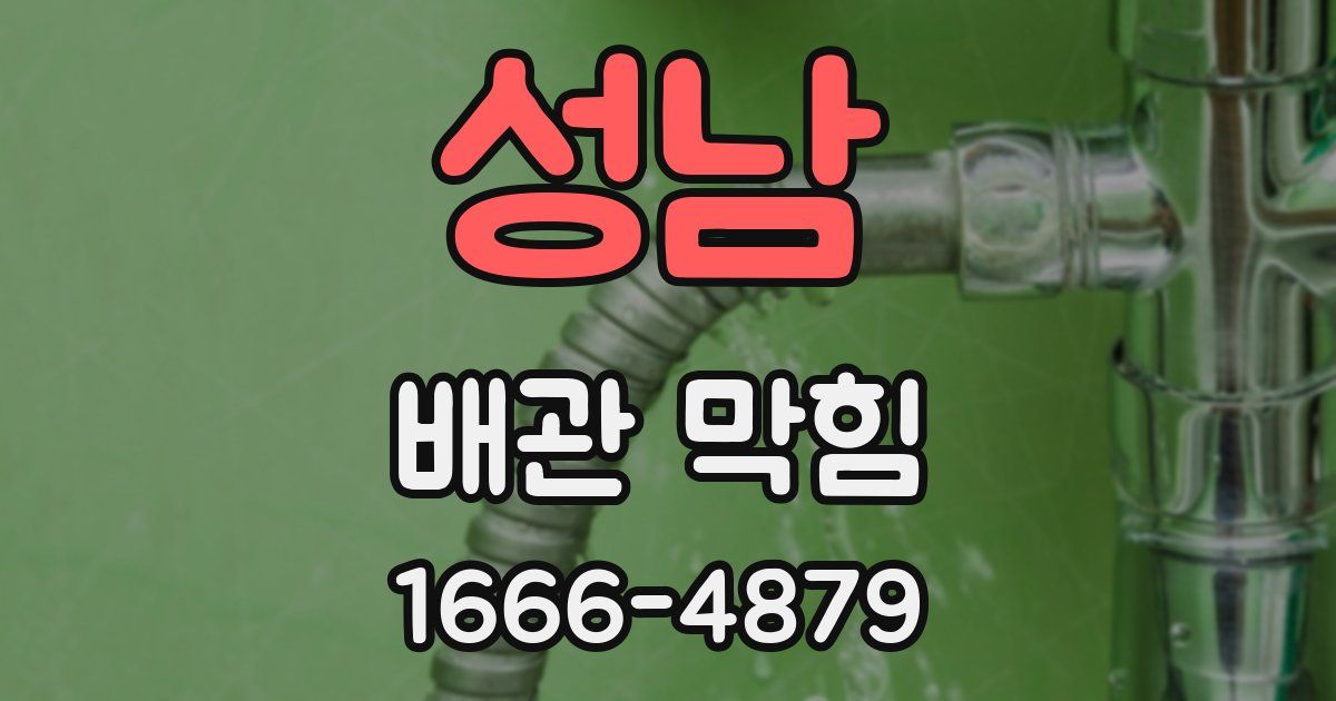 성남 배관 막힘