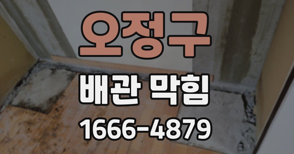 오정구 배관 막힘