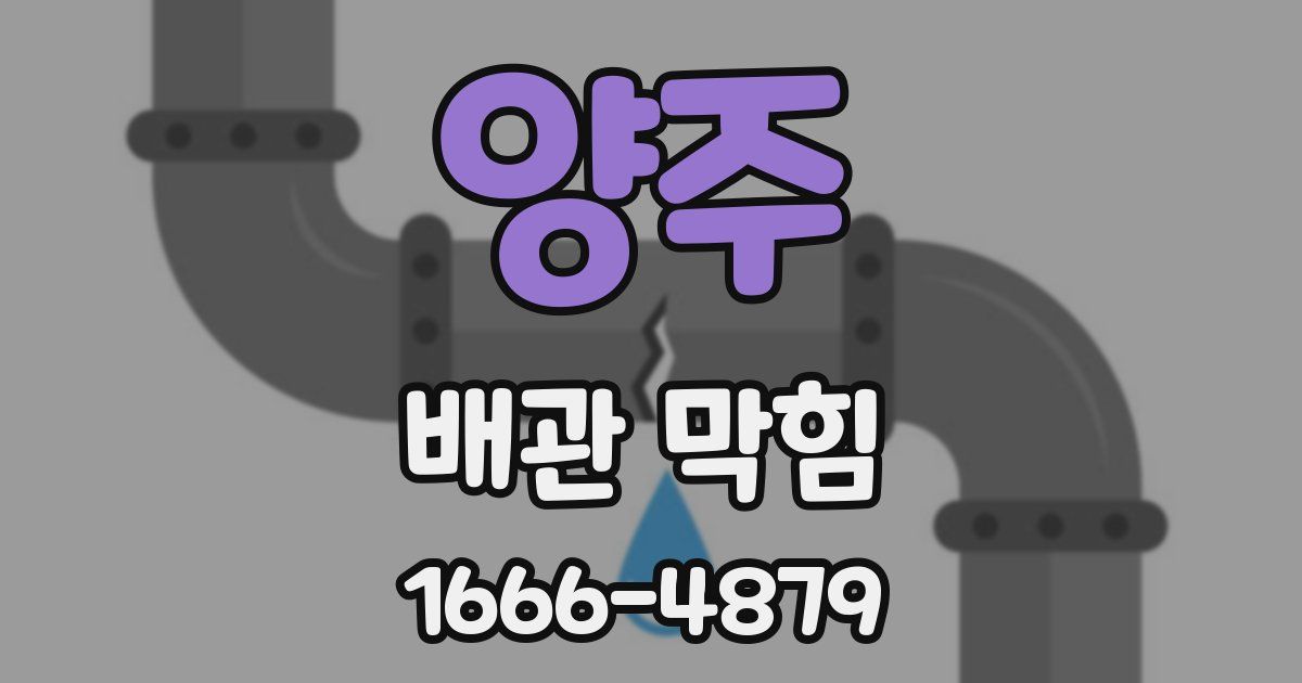 양주 배관 막힘