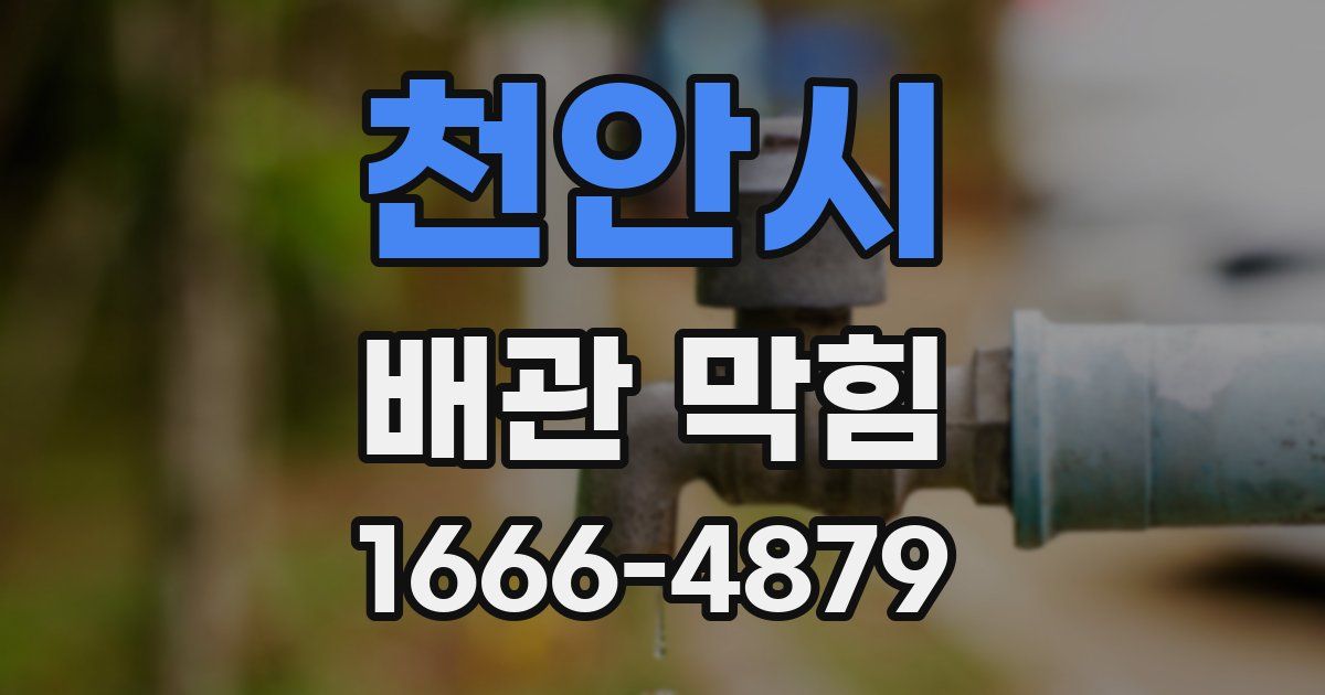 천안시 배관 막힘