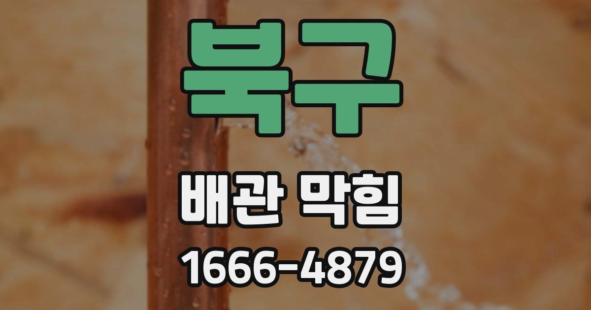 북구 배관 막힘