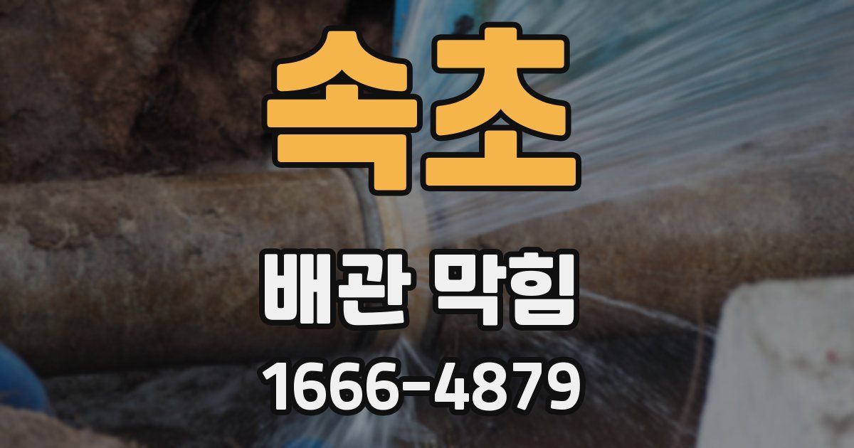속초 배관 막힘