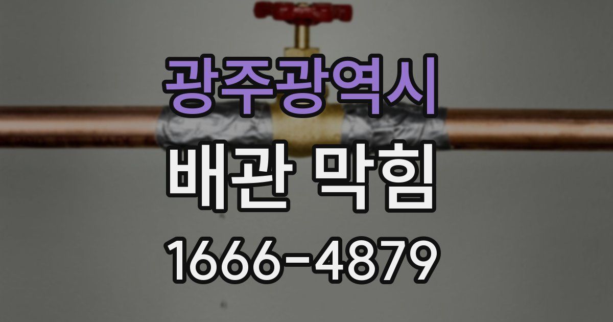 광주광역시 배관 막힘