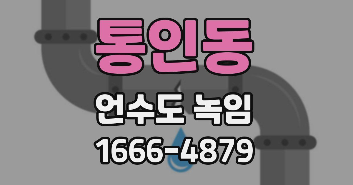 통인동 언수도 녹임